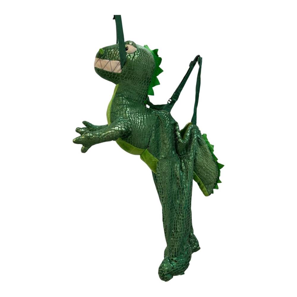 Plush Green T-Rex Dinosaur Dragon Rider Toddler One Size Halloween Costume - Picture 2 of 5